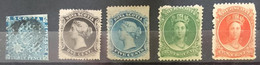 Nova Scotia (Canada): First Stamps #2 & #10 Circulated. 8, 11, 12 MH. Scott $175 - Other & Unclassified