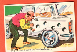 ZEB-01 Illustrateur Paul Ordner Humour Humor Jeux De Boules Pétanque Voiture Abimée NC GF - Ordner, P.