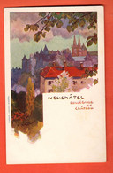 ZEB-18  RARE Litho Neuchâtel Collégiale Et Château  Dos Simple NC - Neuchâtel