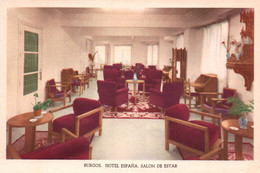 16117   HÔTEL   BURGOS  HOTEL ESPANA SALON DE ESTAR       Espagne  ( Recto Verso) - Hotel's & Restaurants