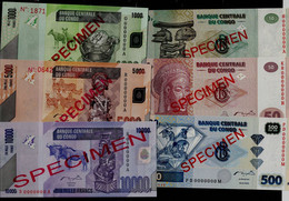 CONGO 2002 BANKNOTES SET OF 6 BANKNOTES SPECIMEN 10, 50, 500, 1000, 5000, 10000 FRANC UNC !! - Demokratische Republik Kongo & Zaire