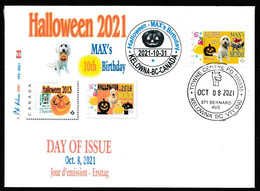 CANADA 2021 Halloween Canadian Picture Postage Cover Saints, Martyrs,Ghost, Monster,Pumpkin, Cake (**) - Covers & Documents