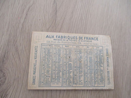 Calendrier Pub Publicité Aux Fabriques De France Paris Litho 1882 - Formato Piccolo : ...-1900