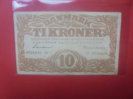 DANEMARK 10 KRONER 1939 Préfix "O" Circuler(B.28) - Denemarken