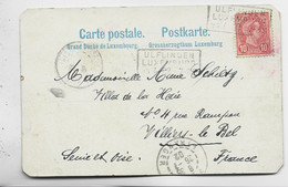 LUXEMBOURG 10C GRIFFE UFLINGEN LUXEMBURG 1902 CARTE KARTE COINS COUPEES ?? - 1895 Adolphe Right-hand Side