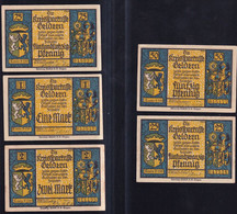 5x Geldern: 25 Pfennig Bis 2 Mark 1.5.1922 (Me 414.a) - Sammlungen