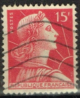 FR VAR 74 - FRANCE N° 1011 Obl. Marianne De Muller Variété PIEL Obstrué - Oblitérés