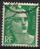 FR VAR 75 - FRANCE N° 884 Obl. Marianne De Gandon Variété Point Blanc à Postes - Usati