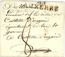 21 Janvier 1822 Marque 83 AUXERRE Vers Castelsarrazin Tarn Et Garonne - 1801-1848: Precursors XIX