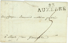 14 Brumaire An 9(1801) Marque 83 AUXERRE Vers Meur Pres De Grenoble, Correspondance D'un Certain Salomon - 1801-1848: Precursores XIX