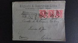 PARTIE DE LETTRE 1908 PORTO (PORTUGAL) A LINARES (ESPAGNE) AFFRANCHISSEMENT CARLOS I CAD PORTO - Autres & Non Classés