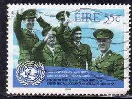 EIRE IRELAND IRLANDA 2008 PARTEDIPATION OF IRISH DEFENSE FORCES IN UN MISSIONS 55c USED USATO OBLITERE' - Gebraucht