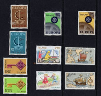 Lot ISLANDE  10 Timbres Series Completes  (5) EUROPA CEPT XX MNH - Collections, Lots & Series