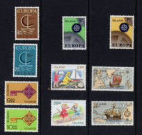 Lot ISLANDE  10 Timbres Series Completes  (5) EUROPA CEPT XX MNH - Vrac (max 999 Timbres)