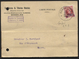 N°247 Perforé E.T.R. (= Emailleries Et Tôleries Réunies) Obl. GOSSELIES S/CP 1928 (x503) Perfin Perfined - 1909-34