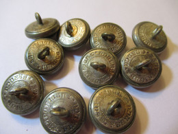 10  Boutons Bombés Anciens D'époque/OCTROI/ 1,5   Cm/Laiton Argenté/Supérieur France ./Début XXème       BOUT211 - Knöpfe