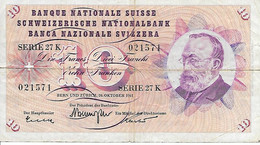 SUISSE - 10 Francs - 26/10/1961 - (45) 27K - Schweiz