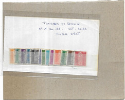 NOUVELLE CALEDONIE TIMBRES DE SERVICE AN 1959 N 1 AU 13 TIMBRES OBLITERE - Dienstzegels