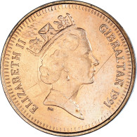 Monnaie, Gibraltar, Elizabeth II, Penny, 1991, TTB+, Bronze, KM:20 - Gibilterra