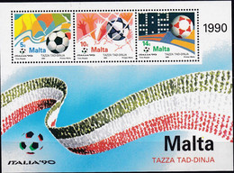 Malta, 1990, 843/45 Block 11, Fußball-Weltmeisterschaft 1990. Football Soccer WM, MNH **, - 1990 – Italie
