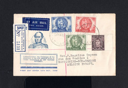 16068-AUSTRALIA-AIRMAIL FDC.REGISTERED COVER SYDNEY To BELGIUM.1946.WWII.British Colonies.Enveloppe AERIEN RECOMMANDE - Storia Postale