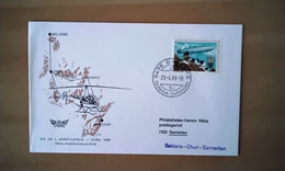 Liechtenstein Mi. 724 Aerofilatelica Balzers-Chur-Samedan 29.4.88. - Storia Postale