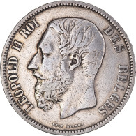 Monnaie, Belgique, Leopold II, 5 Francs, 5 Frank, 1869, TB+, Argent, KM:24 - 5 Francs