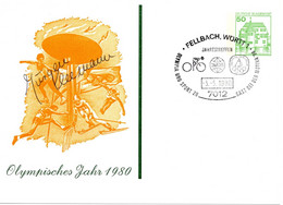 56080 - Bund - 1980 - 50Pfg B&S PGAKte "Olympisches Jahr 1980" SoStpl FELLBACH - JAHRESTREFFEN IMOS ... - Sonstige & Ohne Zuordnung