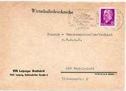 56082 - DDR - 1968 - 15Pfg Ulbricht EF A WirtschDrucksBf LEIPZIG - 225 JAHRE GEWANDHAUS-ORCHESTER -> Rudolstadt - Musik