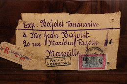 1930's Tsaralalana Madagascar France Timbre Seul 20f Retour à L'envoyeur Sur Emballage Pâtes VALDOR Cover - Brieven En Documenten