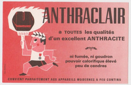 Buvard ANTHRACLAIR ( Anthracite) Flamme Olympique ; Tampon  Durand ,Fuel ; Charbons ; Biéres ; Foug - A