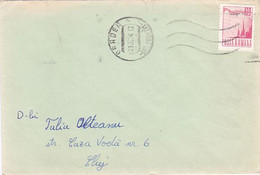 DAM, WATER POWER PLANT STAMP ON COVER, 1974, ROMANIA - Cartas & Documentos