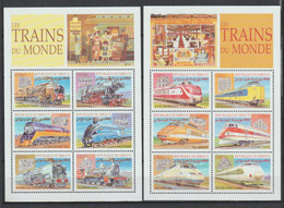 DJIBOUTI - SERIES COMPLETES UNIQUEMENT - YVERT 798/803+828/833 ** MNH - THEMES : TRAINS DU MONDE - COTE = 26 EUR - Yibuti (1977-...)