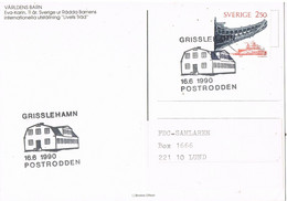 48179. Postal GRISSLEHAMM (sverige) Suecia 1990. Cuadro Eva Karin - Lettres & Documents