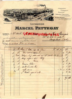 70- LUXEUIL - FACTURE IMPRIMERIE LITHOGRAPHIE PAPETERIE- MARCEL PATTEGAY-1919- HENRI BOURGEOIS DAMPRICHARD 25 DOUBS - Druck & Papierwaren
