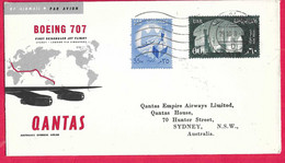 AUSTRALIA - FIRST JET FLIGHT QANTAS ON B.707 FROM CAIRO TO SIDNEY *29.10.1959 *ON OFFICIAL ENVELOPE - Primeros Vuelos