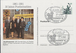 BRD FGR RFA - Privatpostkarte "330 Jahre PLZ" (MiNr: PP 151 C2/003) 1991 - Ersttagssonderstempel - Private Postcards - Used