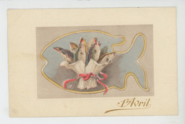 POISSON D'AVRIL - Jolie Carte Fantaisie Gaufrée Poisson 1er Avril  (embossed Postcard ) - 1er Avril - Poisson D'avril