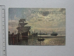 CHROMO Grand Format Cacao VAN HOUTEN: PORT Trois-mâts Gréement - Bateau Barque Marin Pêche Hollande - Van Houten