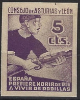 Asturias Y Leon  2s (*) Soldado. 1936. Sin Goma. Sin Dentar - Asturien & Léon