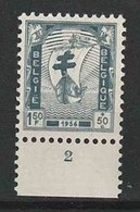 Belgie OCB 1001 * MH Met Plaatnummer 2. - ....-1960