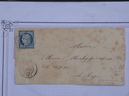 BK 10 FRANCE BELLE  LETTRE  1852  LUCON A AUGER + BEAU N°4 LOS.  ++  AFFRANC.INTERESSANT - 1849-1850 Cérès