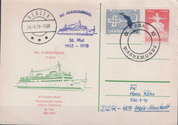 Dänemark Denmark - 15 Jahre "MS Warnemünde" Trajektverkehr Gedser-Warnemünde (MiNr: 464 + 611) 1978 - Siehe Scan LESEN - Cartas & Documentos