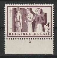 Belgie OCB 1003 * MH Met Plaatnummer 3. - ....-1960