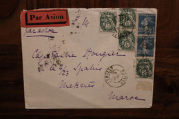 1926 France Maroc Cerilly Allier Pour Meknès 2e Spahis Marocains Enveloppe Cover Air Mail Par Avion - 1921-1960: Moderne