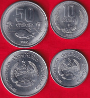 Laos Set Of 2 Coins: 10 - 50 Att 1980 UNC - Laos