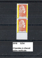 Variété Paire De 2018 Neuf** Y&T N° 5254 Avec 2 Bandes à Cheval - Neufs