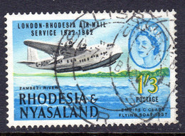 RHODESIA & NYASALAND - 1962 AIRMAIL SERVICE ANNIVERSARY 1/3 STAMP FINE USED SG 41 - Rhodesia & Nyasaland (1954-1963)