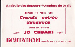 INVITATION  De L'AMICALE DES SAPEURS POMPIERS De LAVIT - Lavit