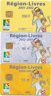 @+ Lot De 3 Cartes à Puce Livres - Région Normandie (France) - Sonstige & Ohne Zuordnung